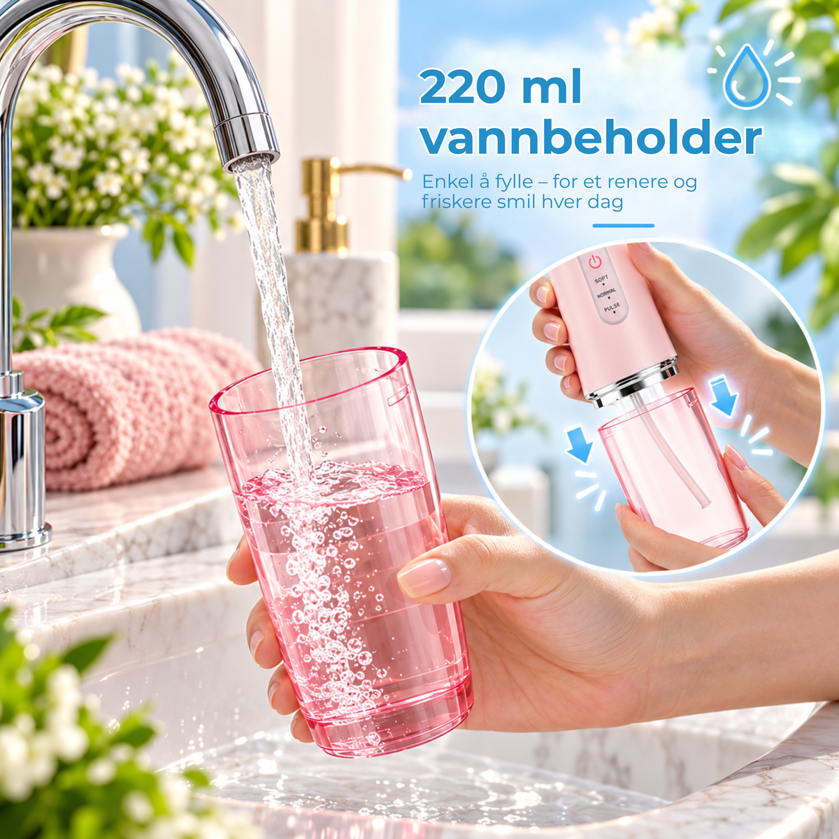 AquaFloss™ | Renere mellom tennene – uten styret med tanntråd