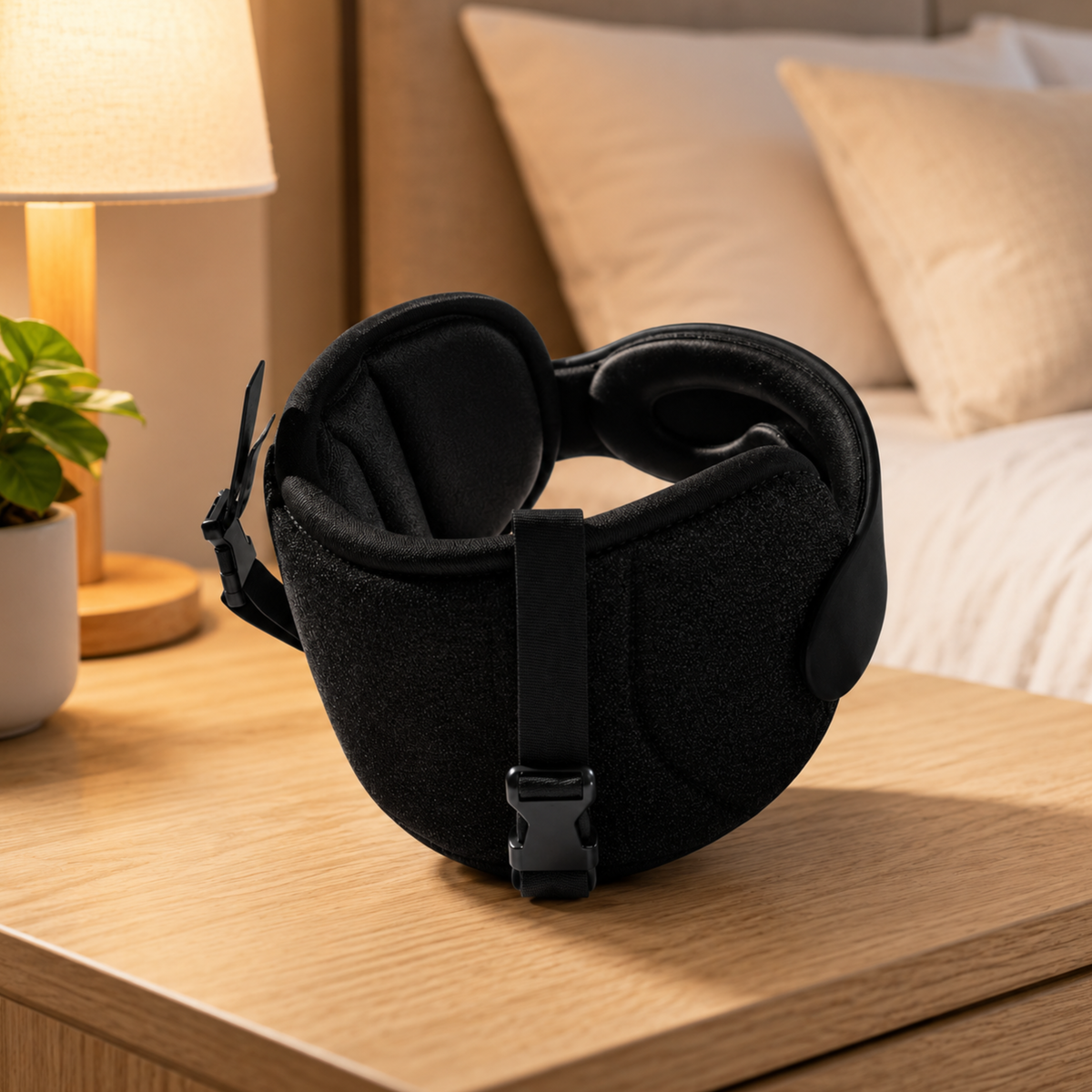 TravelRest™ | Hodestøtte med integrert sovemaske