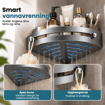 TwistLock Shelf™ | Få flaskene bort fra dusjgulvet – uten boring