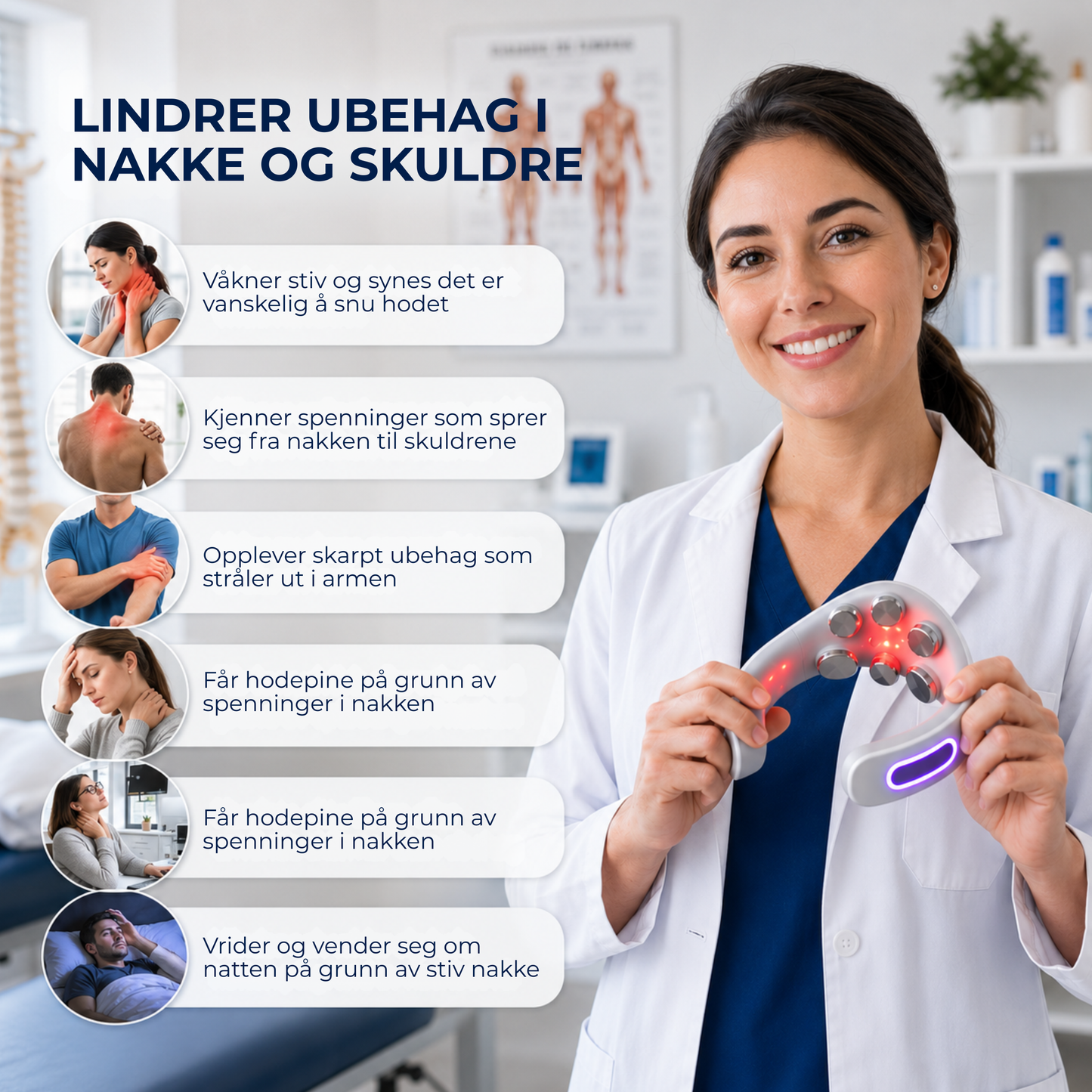 NeckPulse™ | Bli kvitt følelsen av stiv nakke, stramme skuldre og ubehag – på bare 15 minutter om dagen