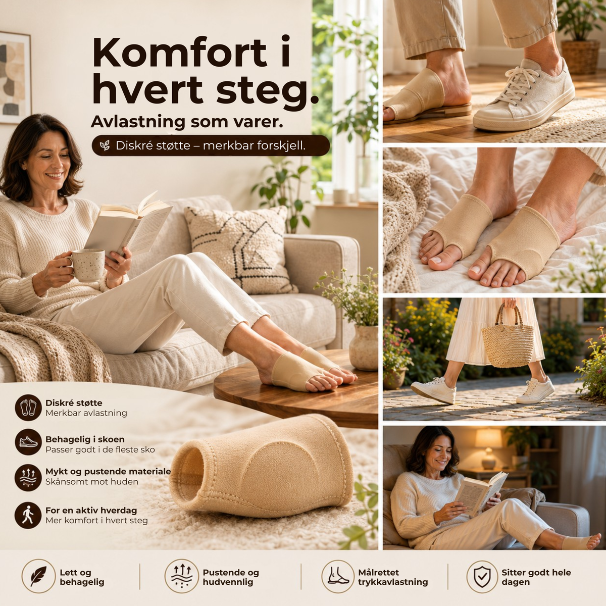 TåStøtte™ | Myk støtte for en mer naturlig tåposisjon
