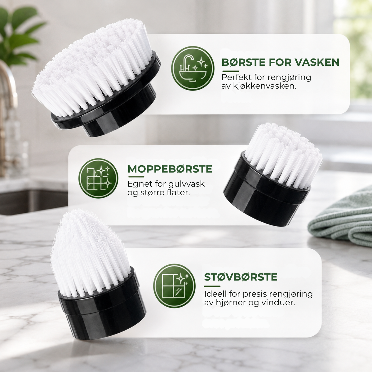 SkrubbFri™ | 9-i-1 Elektrisk rengjøringsbørste