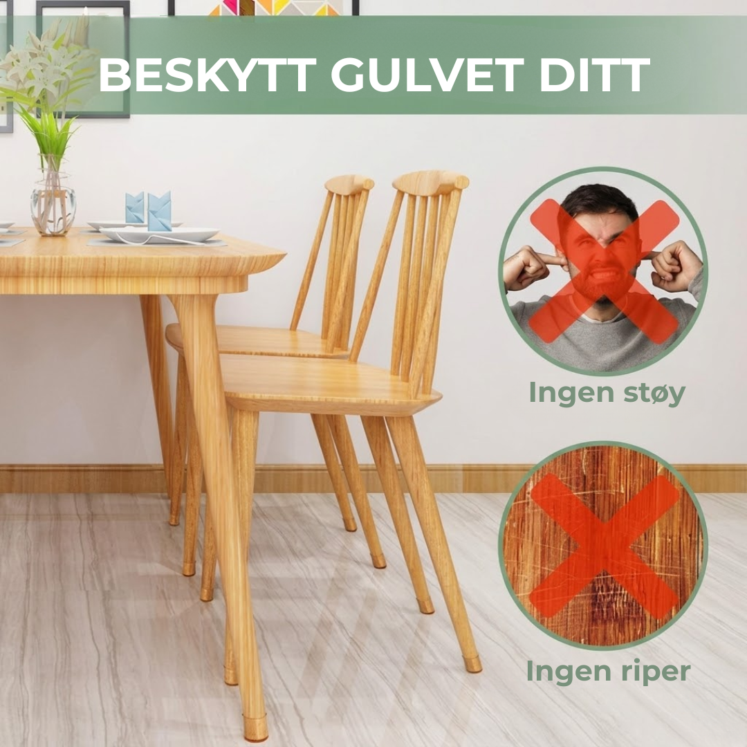 FloorGuard Caps™ | Silikonbeskyttere til stolben (16 stk)