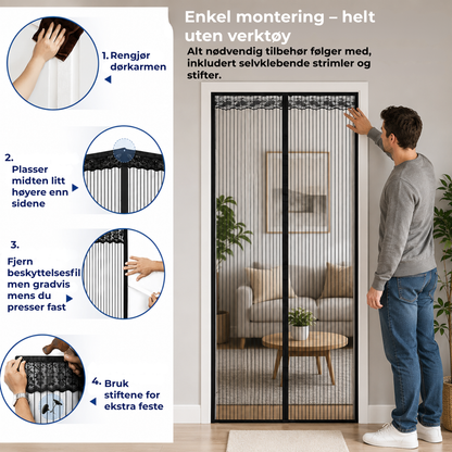 MagnetMesh™ | Sommergardin med magnetisk myggnett