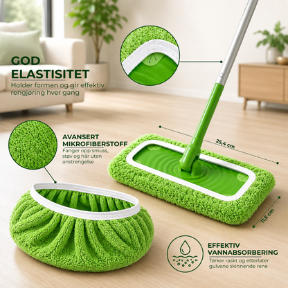 Vaskbar mikrofiberklut til mopp – passer til Swiffer
