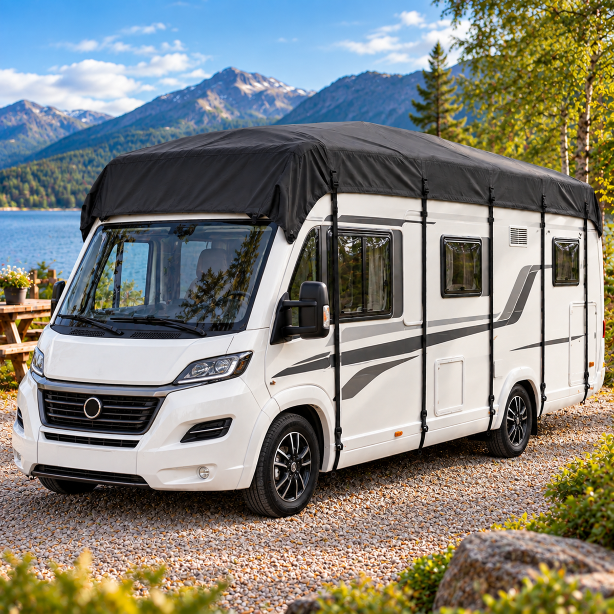 RoofGuard™ | Beskytt taket mot regn, løv og skitt – uten å dekke hele campingvognen