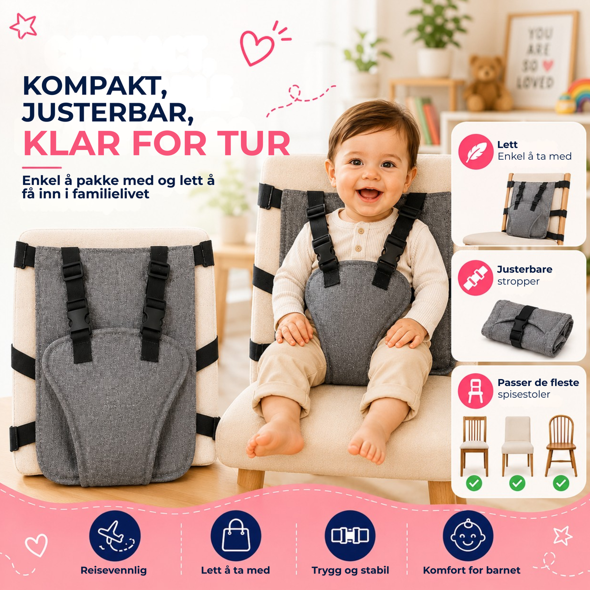 SeatGuard™ | Draagbare veiligheidsgordel voor kinderstoelen