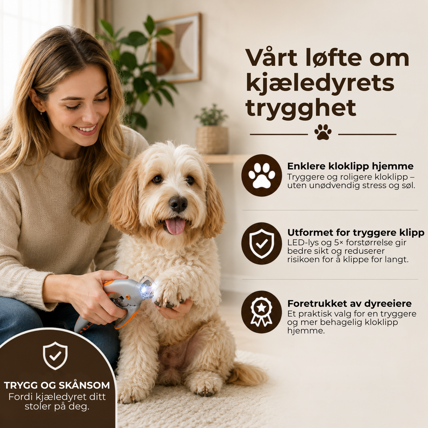 PoteKlipp™ | LED-klotang med forstørrelsesglass for hunder og katter