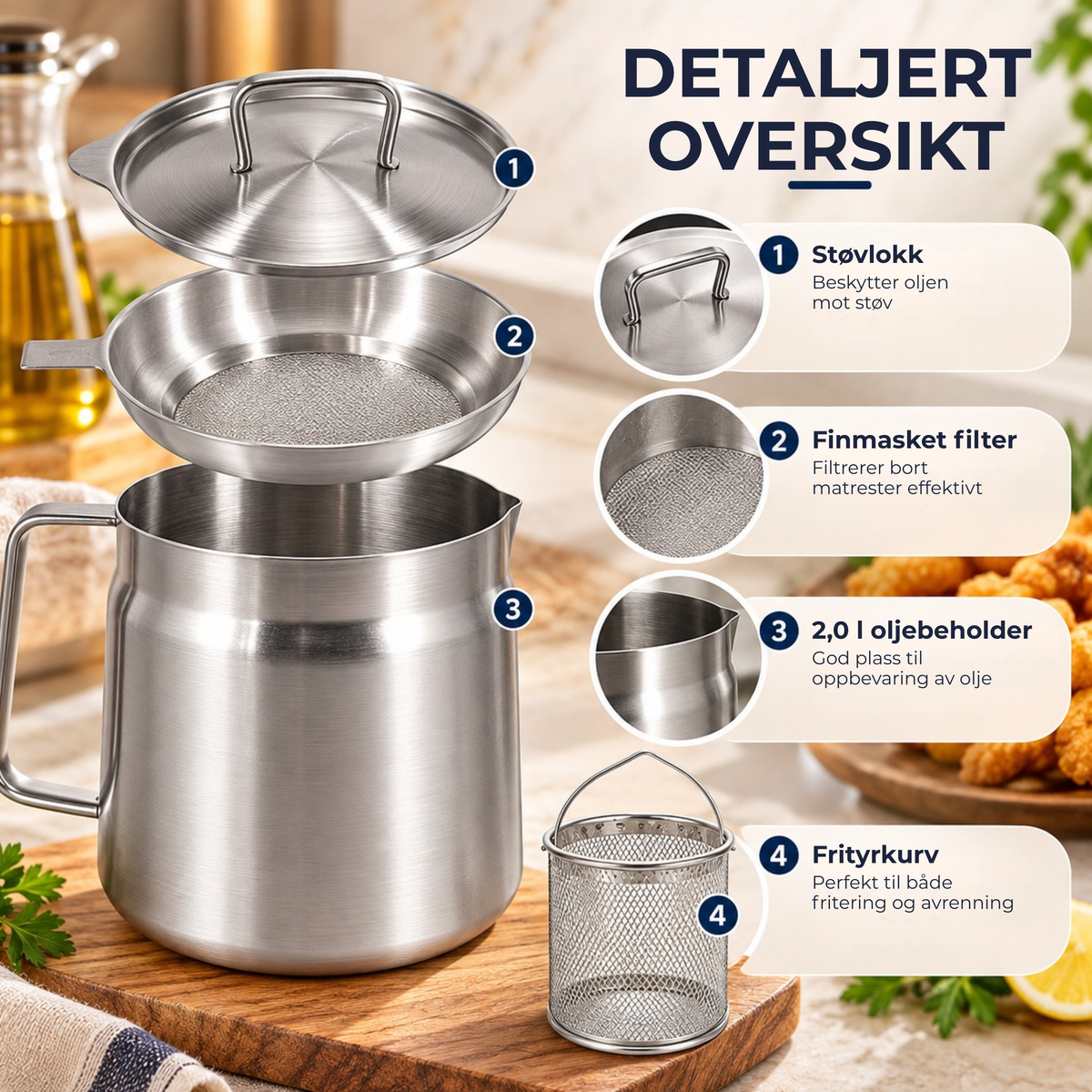 OilPot™ | Kompakt løsning for fritering, filtrering og oppbevaring