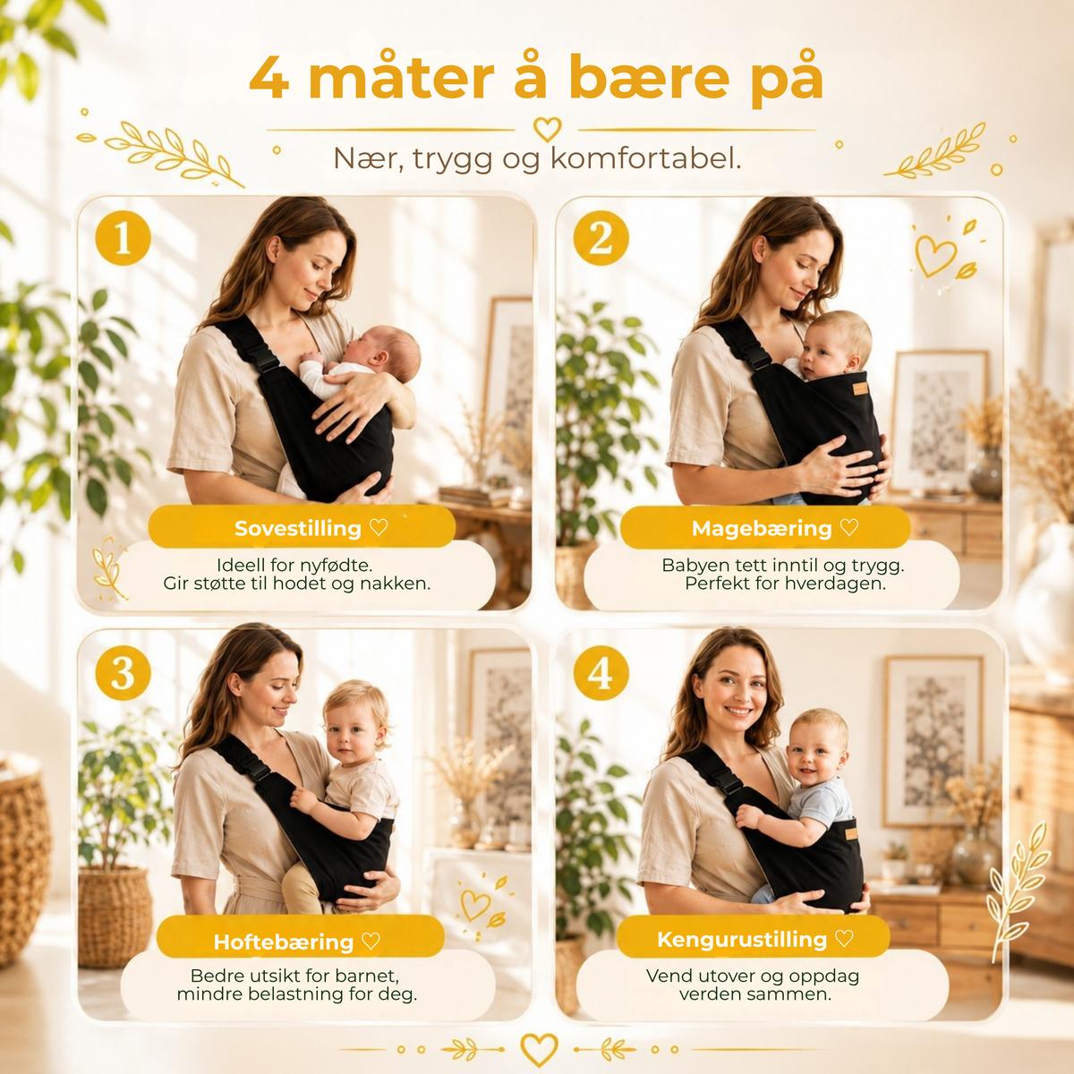 BæreHjelp™ | Når barnet vil opp, men du trenger hendene fri