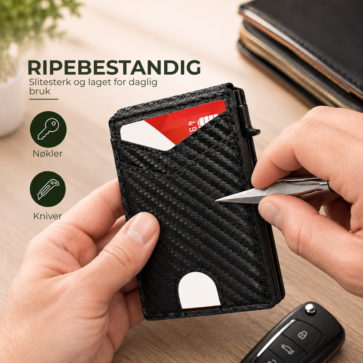 PopUp Lommebok™ | Slank RFID-lommebok med pop-up-kortholder