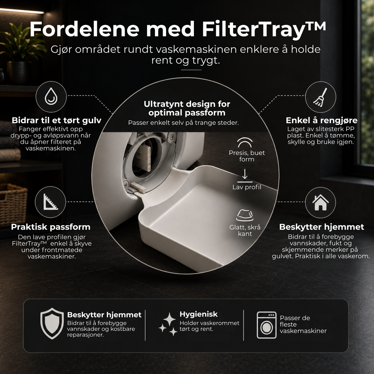 FilterTray™ | Hold gulvet tørt ved filterrengjøring