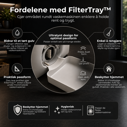 FilterTray™ | Hold gulvet tørt ved filterrengjøring
