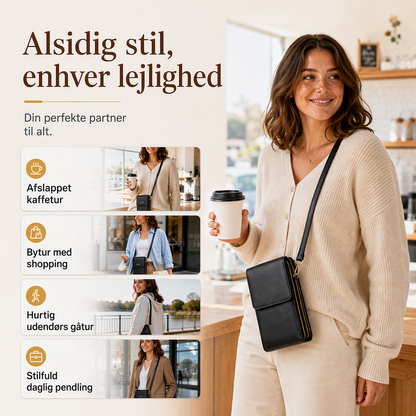 Lædertaske med tyverisikring