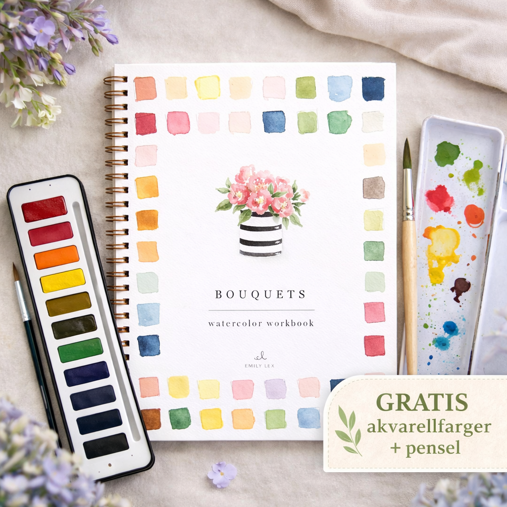 Akvarella™ | Ferdige motiver på ekte akvarellpapir – mal med én gang