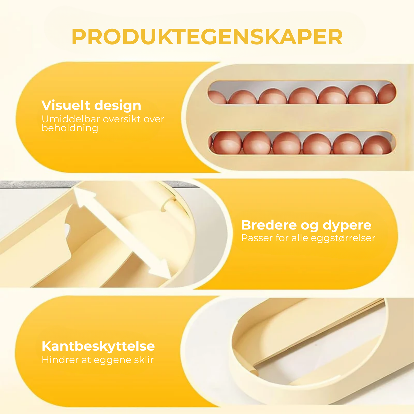 EggFlyt™ | Maksimer plassen i kjøleskapet