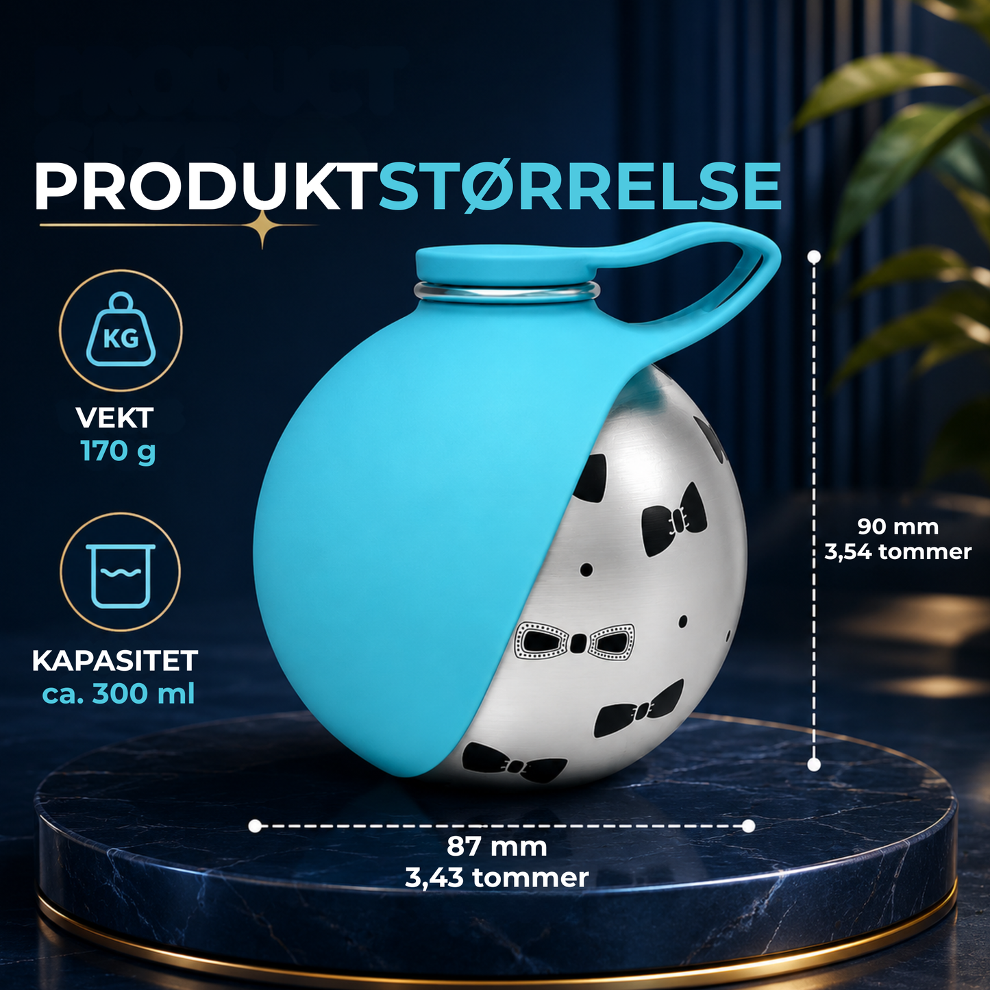 TurFlaske™ | 2-i-1 bærbar vannflaske med drikkeskål for hund i rustfritt stål