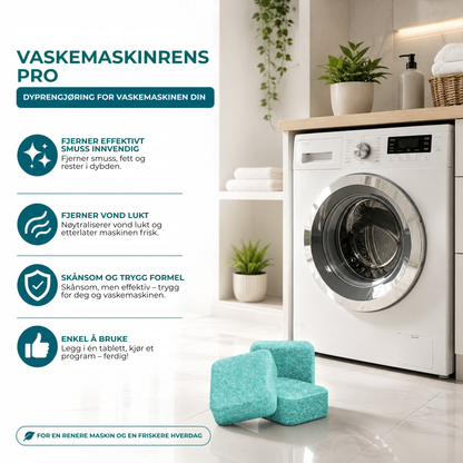 WashPure™ | Rengjøringstabletter mot lukt og dyrehår