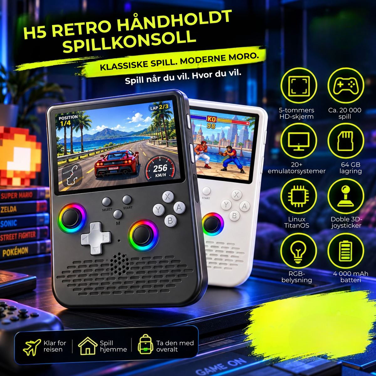 RetroPlay 5™ | Klassiske spill. Én konsoll. Spill hvor du vil