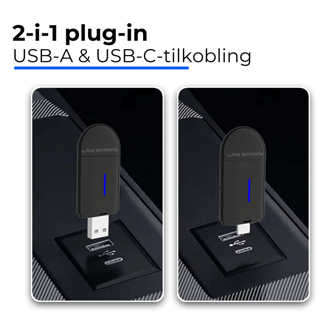 AutoLink Pro™ | Trådløs CarPlay & Android Auto Adapter for iPhone & Android