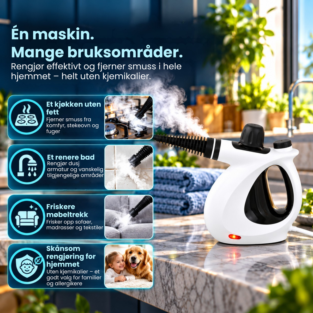 PureSteam™ | Kraftig damprengjøring uten unødvendig skrubbing