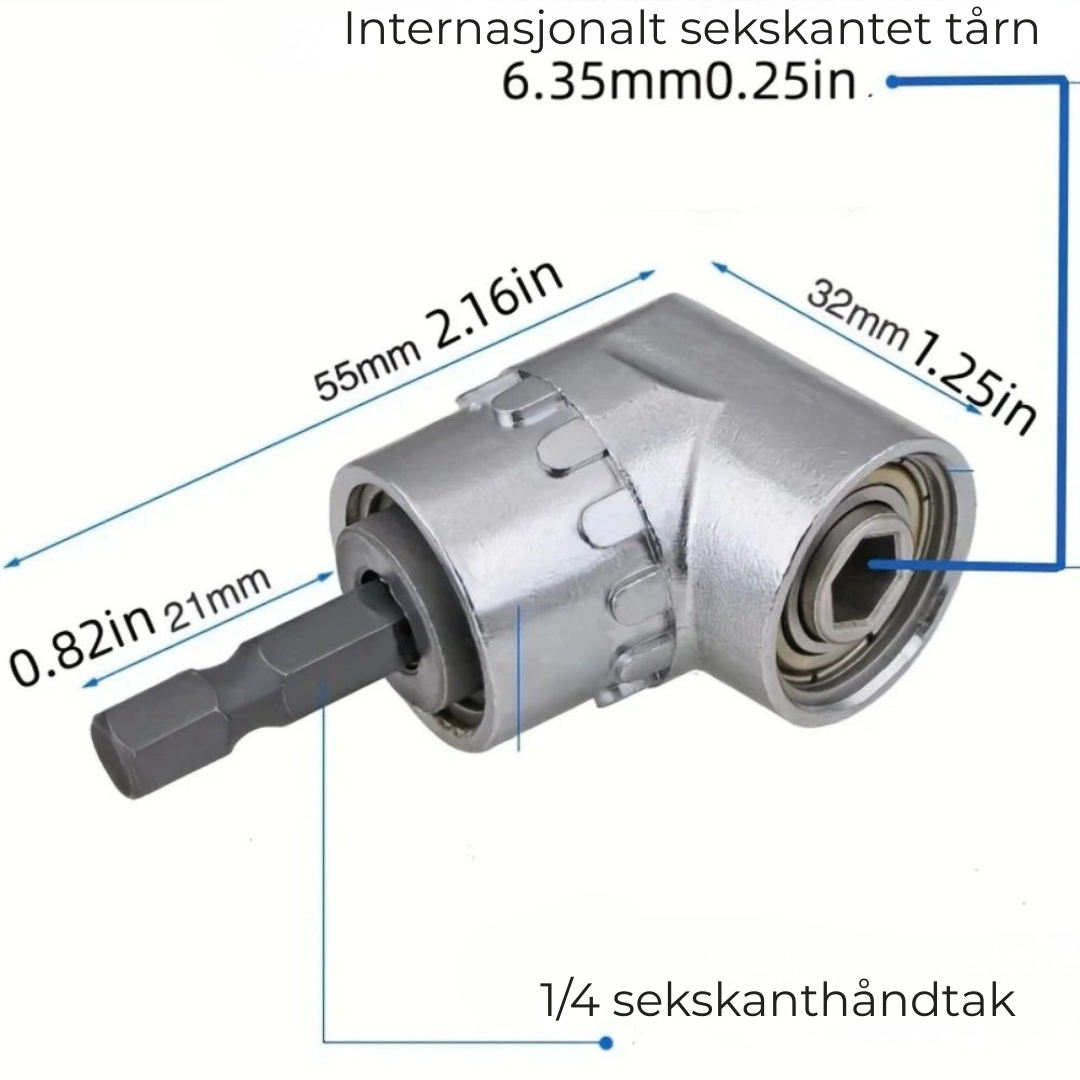 SmartAngle™ Borrvinkeladapter | Nå Trange Rom med Letthet