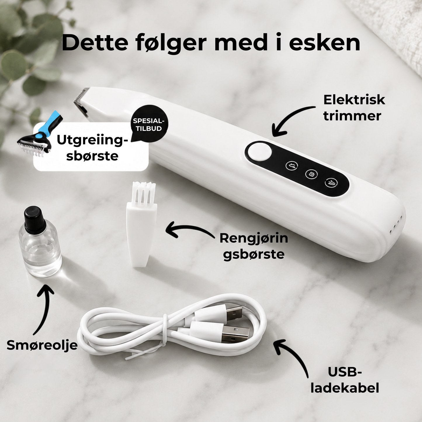 StilleTrimmer™ | Trådløs Pelstrimmer for Hund og Katt