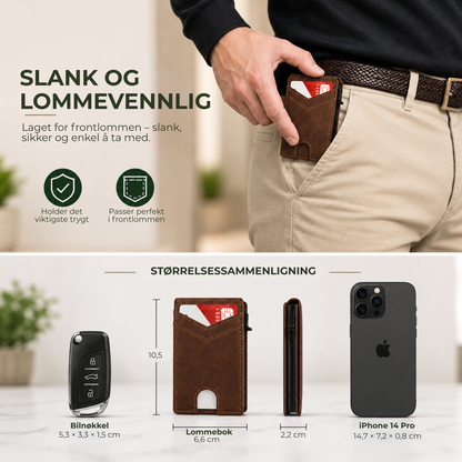 PopUp Lommebok™ | Slank RFID-lommebok med pop-up-kortholder