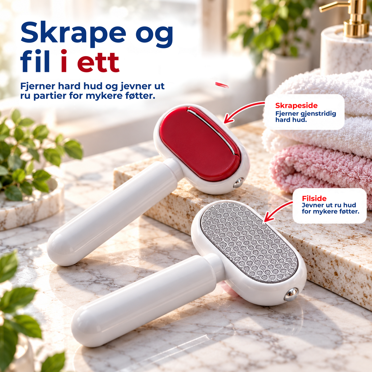 FootRefiner™ | Fjern hard hud og få mykere hæler