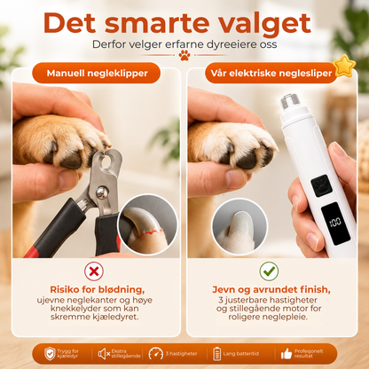 PawFile™ | Elektrisk neglefil for kjæledyr med LED-indikator
