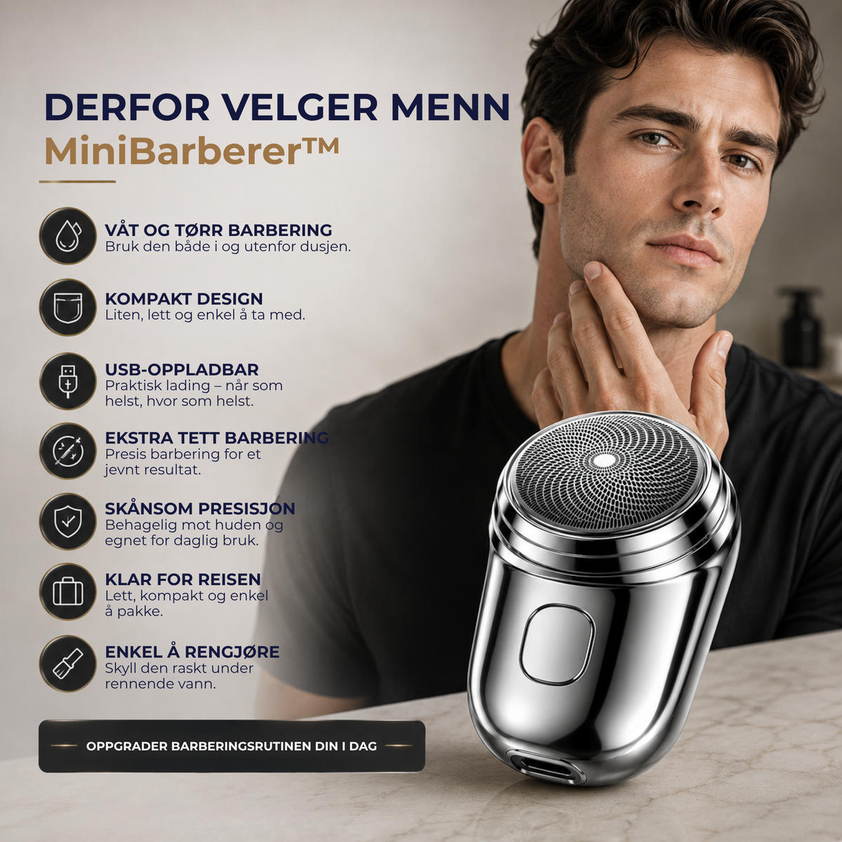 MiniBarberer™ | Kompakt barbermaskin for rask og jevn barbering