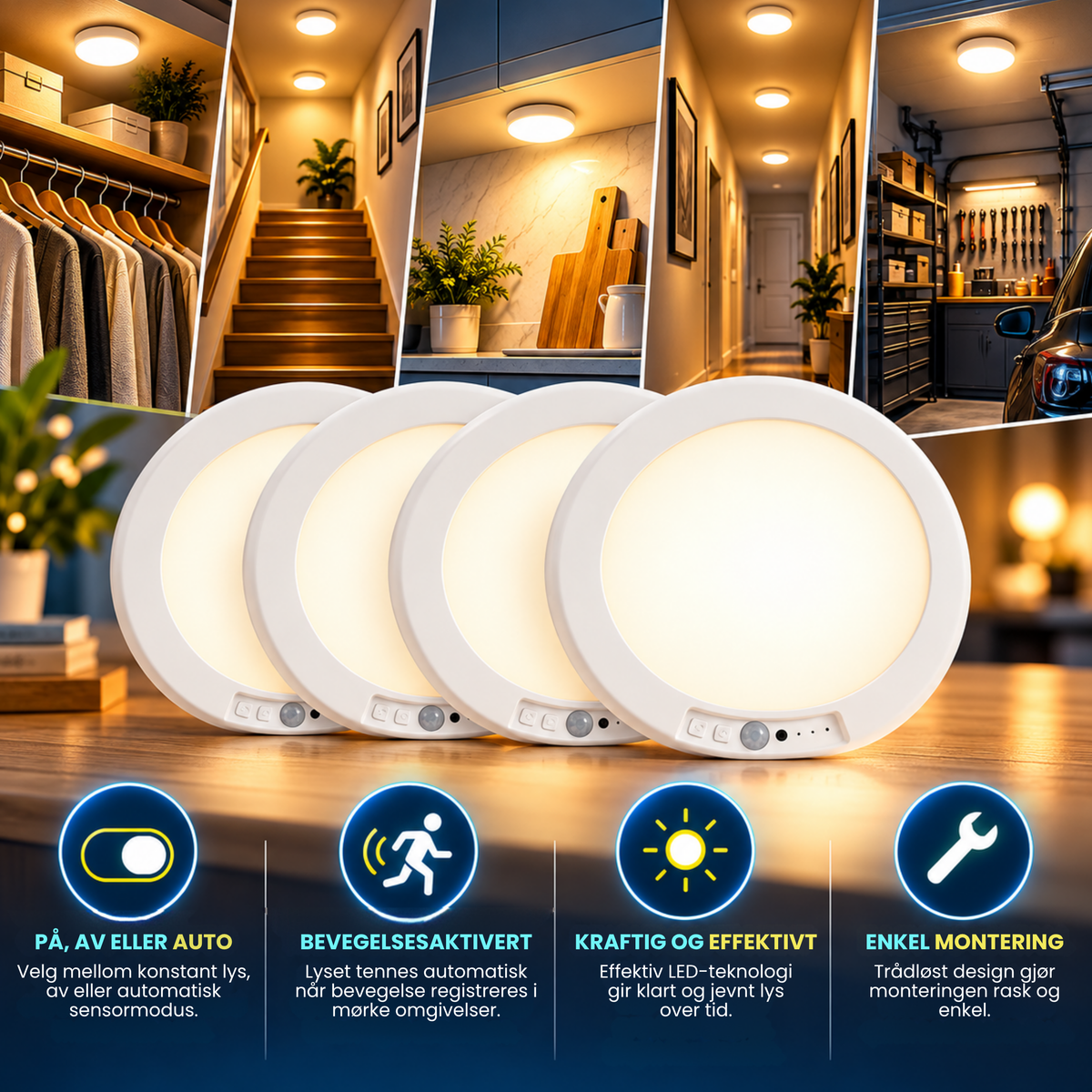 MotionGlow™ | Automatisk lys akkurat når du trenger det