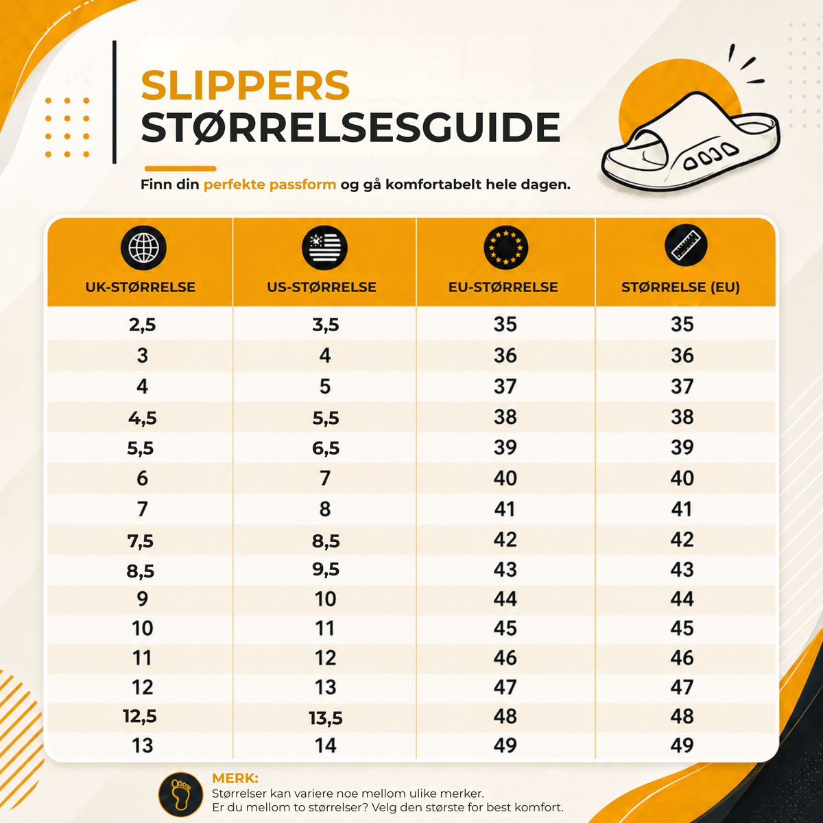 Størrelsesguide