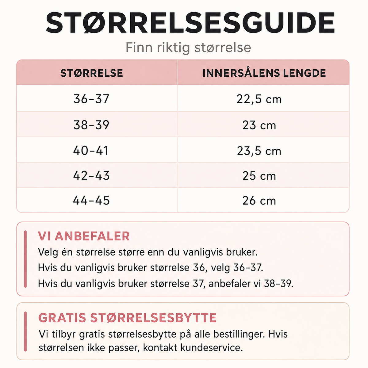 Størrelsesguide