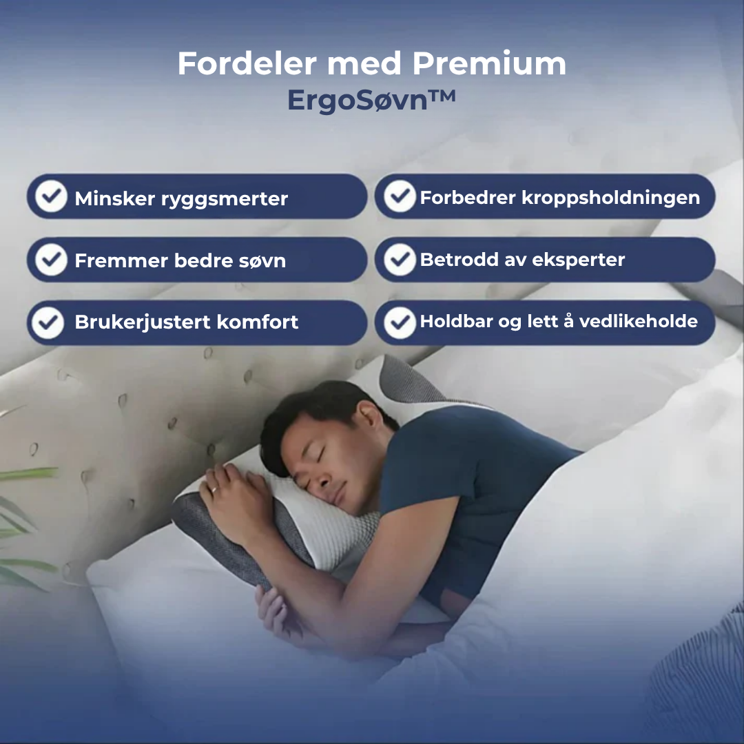 ErgoSøvn™ | Sov bedre, våkn opp uthvilt – ergonomisk støtte for nakke og rygg hele natten