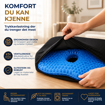 SeatRelief Gel™ | Avlaster trykket ved kilden – automatisk