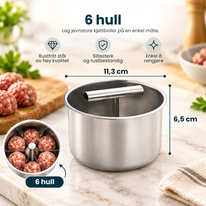 BolleKlar™ | Lag 6 eller 12 kjøttboller med ett trykk