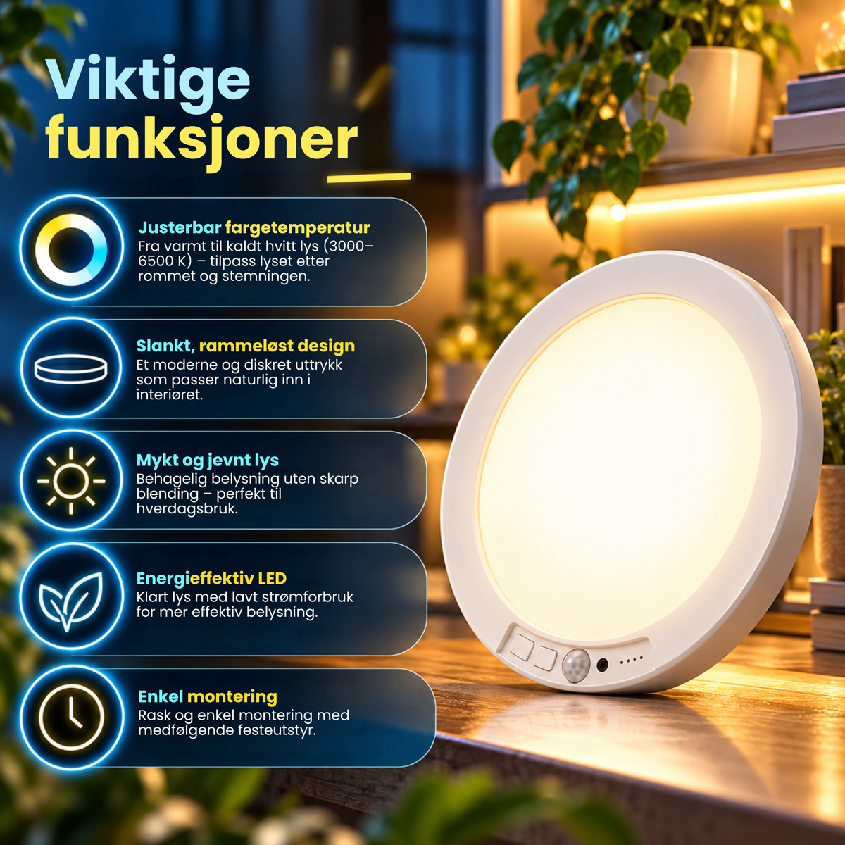 MotionGlow™ | Automatisk lys akkurat når du trenger det