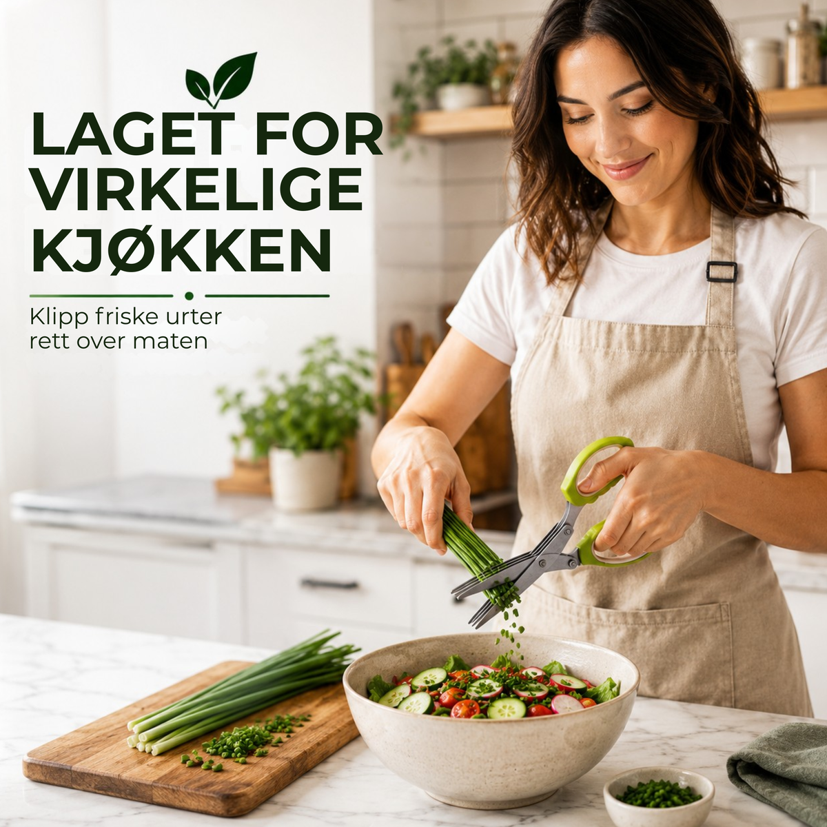 KrydderSaks™ | Urtesaks med 5 blader i rustfritt stål og beskyttelsesdeksel