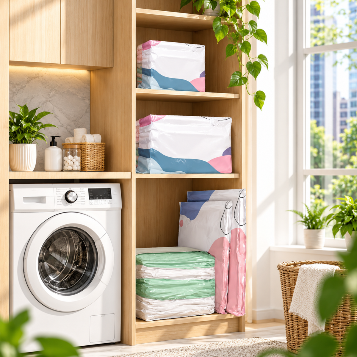 SpaceSaver™ | Smarte vakuumposer for oppbevaring – uten pumpe