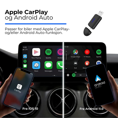 AutoLink Pro™ | Trådløs CarPlay & Android Auto Adapter for iPhone & Android