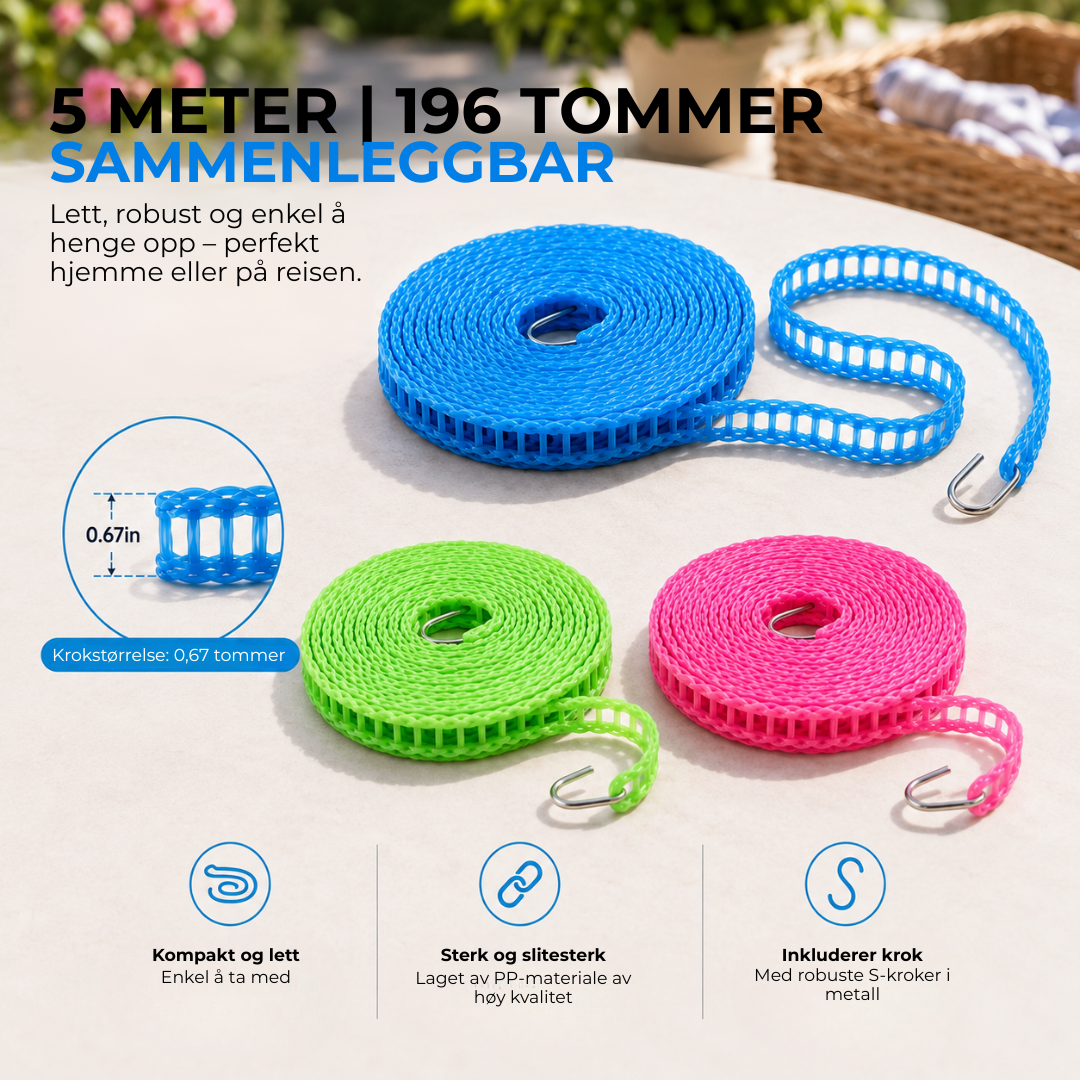 KlesGrep™ | Vindtett og sklisikker klessnor