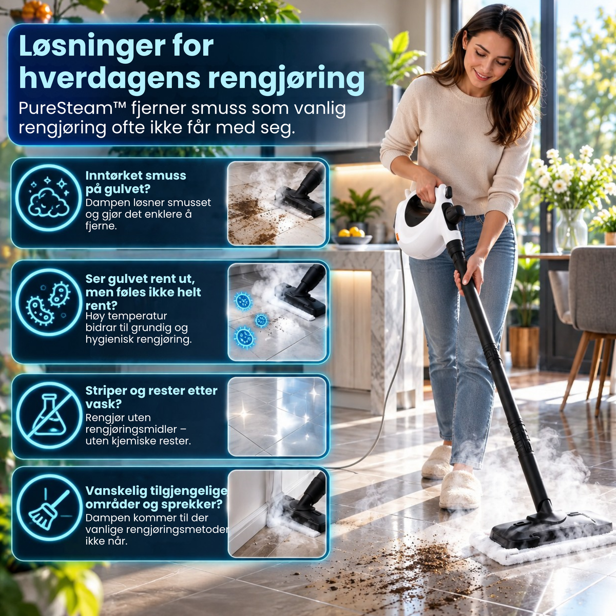 PureSteam™ | Kraftig damprengjøring uten unødvendig skrubbing