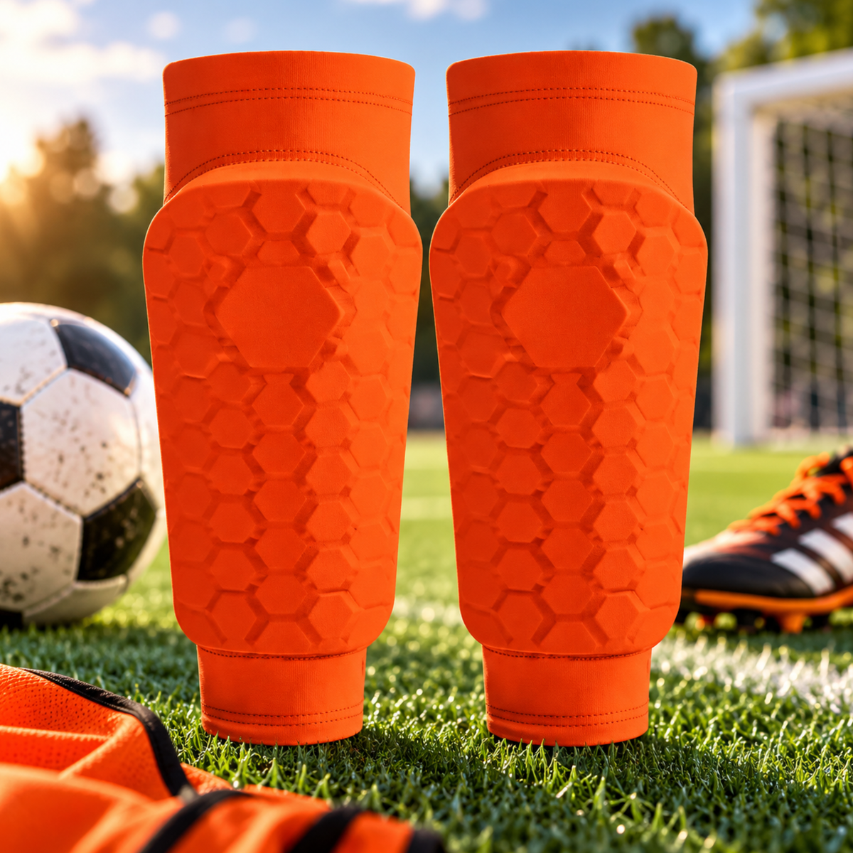 FotballLeggbeskyttere Junior™ | Sitter på plass. Lar barnet fokusere på spillet