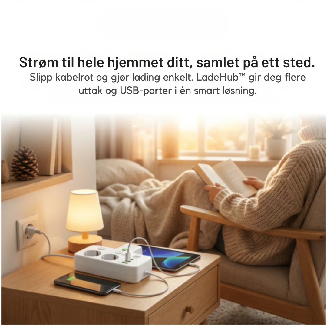 LadeHub™ | Ett vegguttak, full kontroll over alle enheter