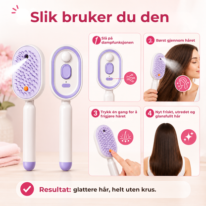 MistBørste™ | Elektrisk hårbørste med fin spraytåke
