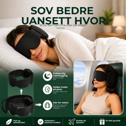 TravelRest™ | Hodestøtte med integrert sovemaske