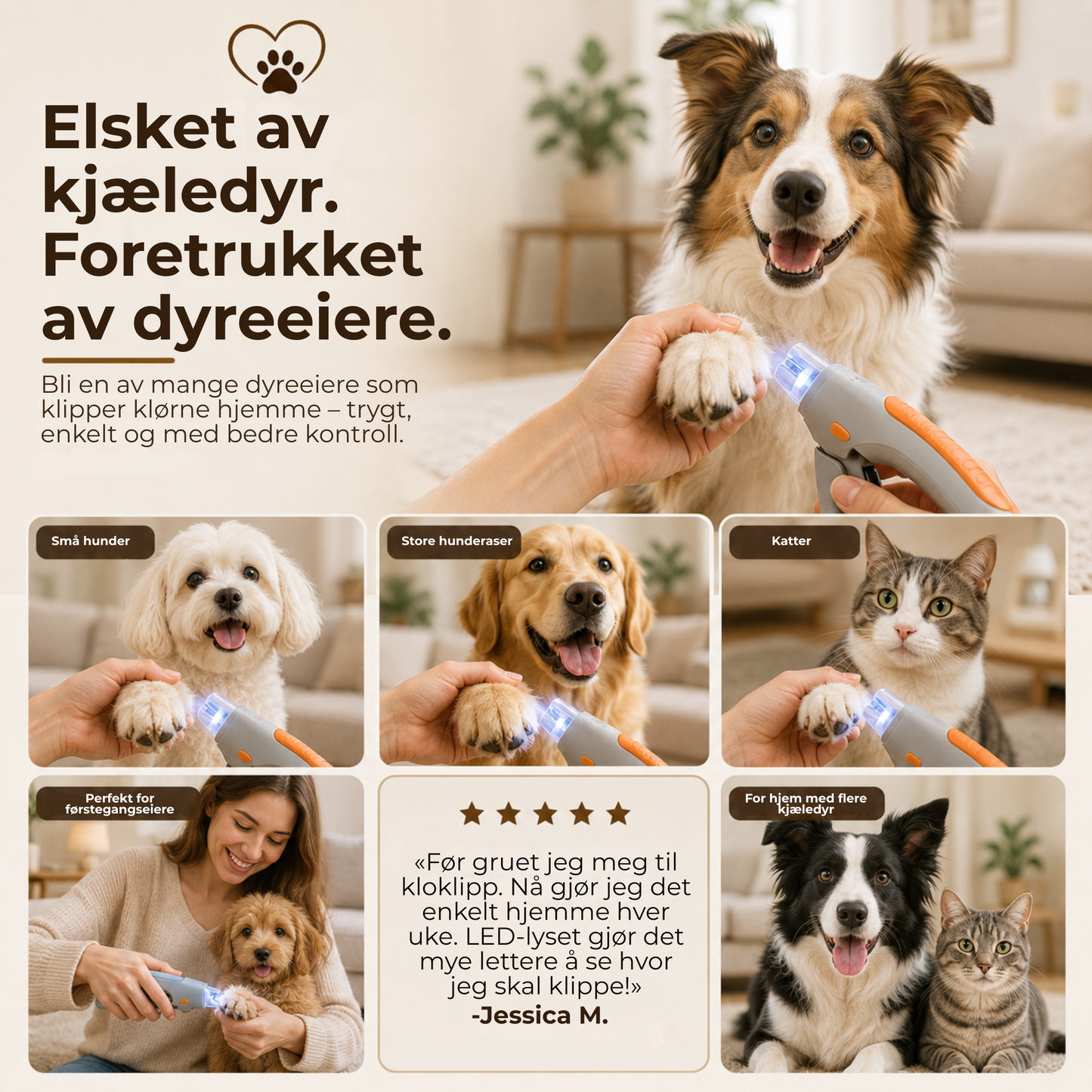 PoteKlipp™ | LED-klotang med forstørrelsesglass for hunder og katter
