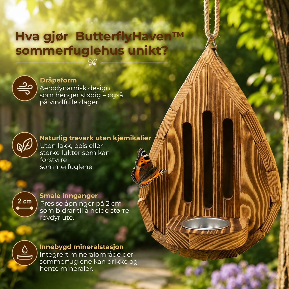 ButterflyHaven™ | Gi sommerfuglene et trygt sted å hvile