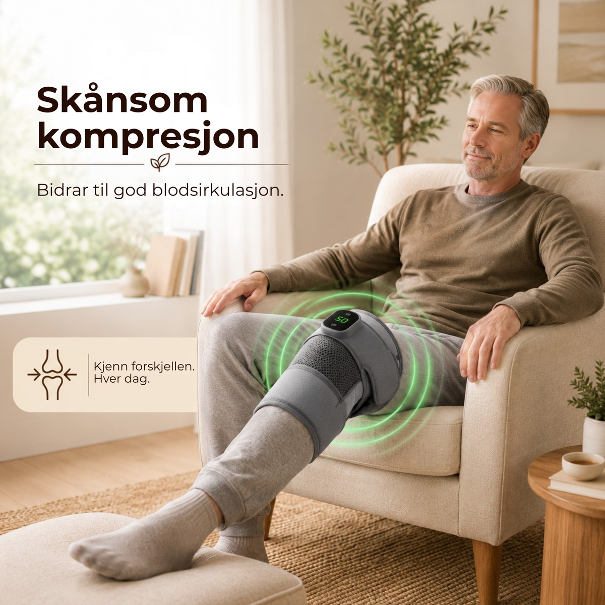 KneePulse™ | Lindrer stive og slitne knær hjemme